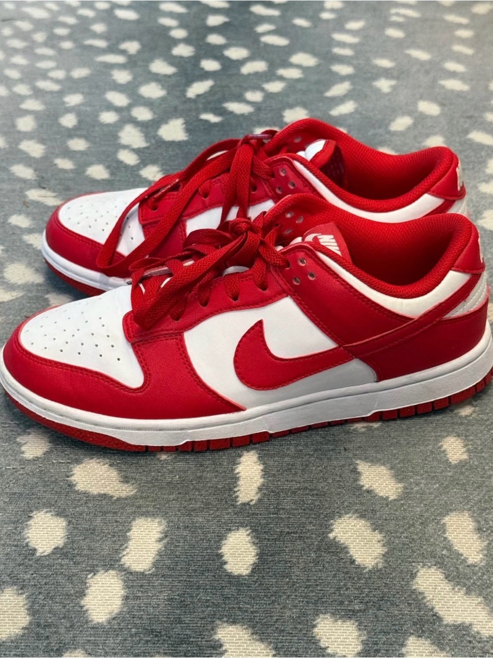 Nike Women’s Red and White Low Dunk